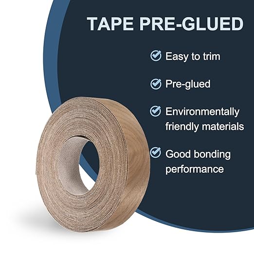 PATIKIL Walnut Edge Banding, 1 1/2 in x 49.2 ft Wood Veneer Tape, Pre-glued Flexible