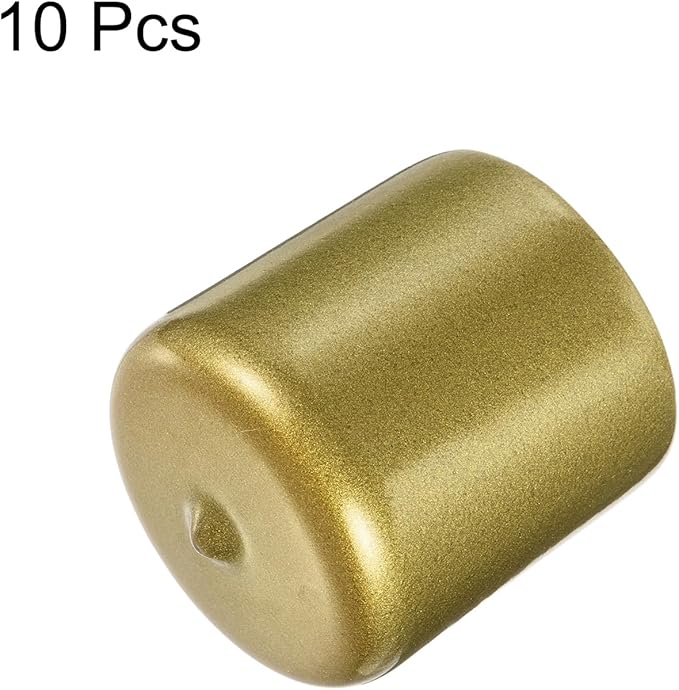 uxcell 10pcs Rubber End Caps 39mm ID Vinyl Round End Cap Cover Screw Thread Protectors Gold