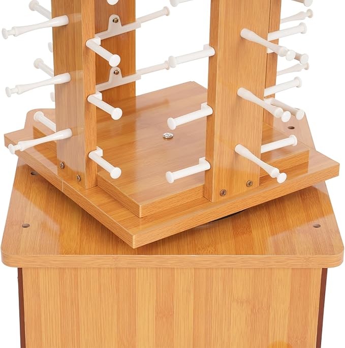 Sunglasses Display Stand, 72 Pairs Wooden 360° Rotating Sunglass Eyeglass Holder Organizer, Glasses Hanger Storage Rack for Retail Commercial Display, L14.2*H66.1in, Brown