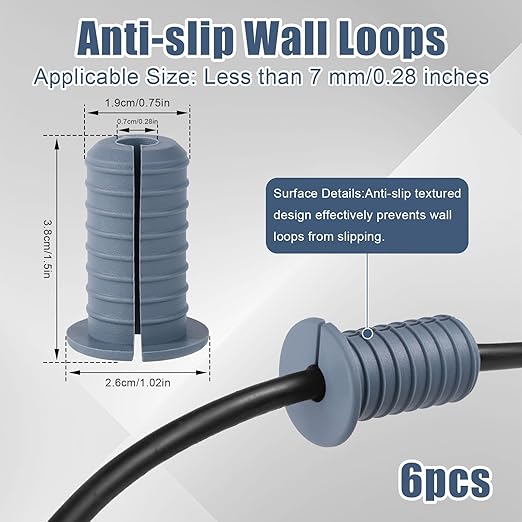 6pcs 3/4 Inch/19mm Cable Grommets for Starlink, Split Wall Feed Through Bushings Anti-Slip Cable Routing Kit for Ethernet/TV Wires Waterproof Cord Protection Accessories (Gray)