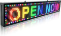 Waterproof Programmable Led Sign Custom Scrolling Outdoor Digital Signs For Business Electronic Message Board 5000cd/㎡ Brightness Advertising Display Screen Wifi/App Control(39"X8")