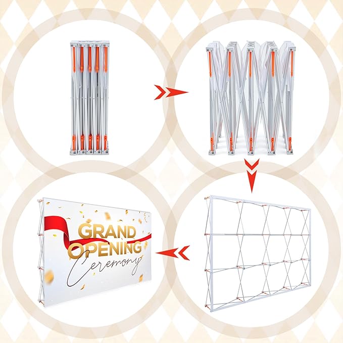 7.38 X9.84 ft Portable Pop up Display Stand Trade Show Backdrop Tension Booth Collapsible Trade Show Booth for Exhibit, Conference, Weddings, Party, Collapsible Space Truss (Frame Only)