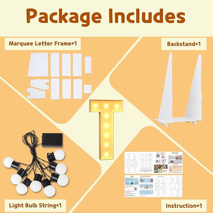 Imprsv Light Up Mosaic Letters, 3ft Party Decor - Birthday, Wedding, Party - Engagements - T