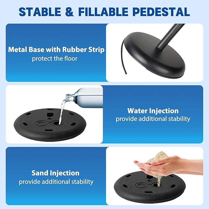 Sign Holder Stand - 8.5x11 Inch Adjustable Floor Standing Sign Stand for Display, Pedestal Poster Stand for Vertical & Horizontal View, Indoor & Outdoor Use for Business & Store - Black
