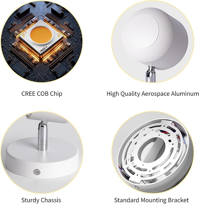 2 Packs Aisilan Modern Adjustable Wall Sconce LED Fixture Warm White Ceiling Spot Wall Light for Hallway Gallery Display Kitchen Bedroom 7W 3000K