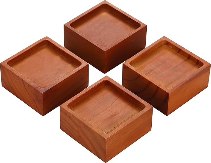 2-Inch Solid Pine Furniture Risers – 2000LBS Capacity, Tool-Free Install, Natural Wood Design for Beds, Sofas & Desks (2 Inch)