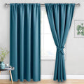 JIUZHEN Blackout Curtains for Bedroom - 70 x 84 Inch Extra Wide Privacy Assured Thermal Insulated Room Darkening Room Divider Curtain Cover for Living Room, Set of 2 Panels with Tiebacks, Stone Blue