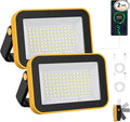 2 Pack 40W Rechargeable Work Light, 2400LM LED Work Light Battery Powered, Portable Flood Light with Stand Waterproof Job Site Lighting for Camping, Fishing, Hiking, Car Repaire with Emergency