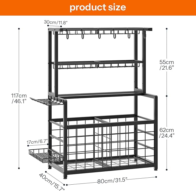 HOOBRO Sports Equipment Garage Organizer, Ball Storage Rack with Basket, Heavy Duty Ball Holder with Hooks, for Outdoor, Garage, Club, Basement, Black BK80JJ01
