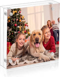 NIUBEE Square Picture Frames 8x8, Clear Acrylic Double Sided Frameless Card Print Display for Home or Office
