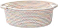 Woven Basket,Small Rope Storage Bin with Handles & Ribbon Bag, Organizer for Shelves Closets,Gift Basket Empty for Birthday,Books,Dog Toys, Colorful