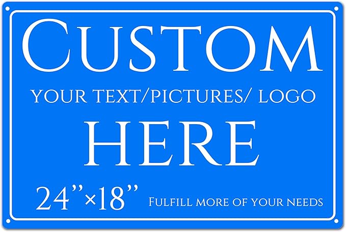 personalized signs, personalized metal sign，Aluminum Weatherproof Metal Sign Multiple Sizes, Double-sidedCustomize for Office, Business, Workplace, Factory, Delivery Signs(24 * 18 Inch)