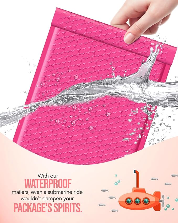 GSSUSA Pink Bubble Mailers 4x8 Small Padded Envelopes, 800 Pack, Strong Adhesion Self-Seal Bubble Envelopes for Small Business