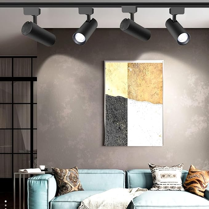 Black LED Track Lighting Heads (No Track Rails), 2-Lights 10W Dimmable Track Lights Head Suitable for H Type Rails 3000K Warm White Ceiling Spotlight Fixture for Indoor Home Commercial