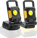 18V/20V Cordless Work Light, 2Pack 25W Portable Flood Lights Compatible with Dewalt/Makita 20V Max Battery, COB Work Light with 3 Lighting Modes and Upgraded Low Voltage Protection(no Battery)