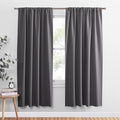 PONY DANCE Gray Blackout Curtains - Window Treatments Set Home Decoration Curtains Light Blocking Solid Soft Rod Pocket Drapes for Bedroom Living Room, 52 by 63 in, Gray, 2 Pieces