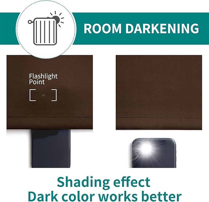 BGment Brown Blackout Curtains 72 Inch Length 2 Panels Set, Grommet Thermal Insulated Room Darkening Curtains for Bedroom, Each 46 x 72 Inch
