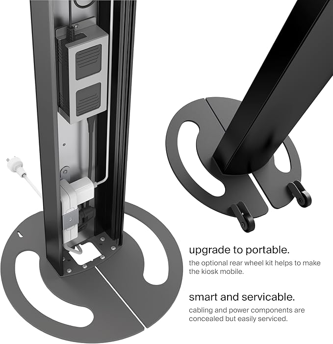 SPROCKET Premium Kiosk Stand T Print B15 - Most Advanced & Key-Locked Secure Tablet Floor Stand with Label Printer, Adjustable Mount & Ergonomic Design, Compatible with Apple iPad