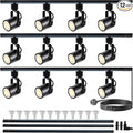 GU10 LED Black Track Lighting Complete Kit, Dimmable H Type 14.76FT Track Rails,4000K Natural Light 12 Packs GU10 LED Bulbs Ceiling Spotlight Fixture, an Cost-Effective Lighting Solution