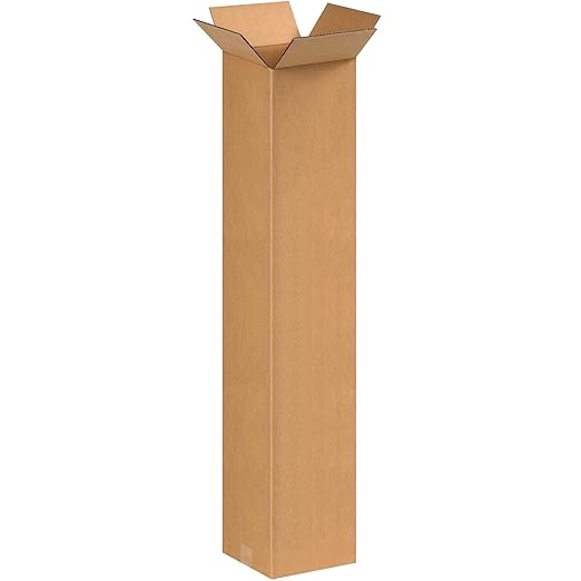 BOX USA 8x8x42 Tall Corrugated Boxes, Tall, 8L x 8W x 42H, Pack of 20 | Shipping, Packaging, Moving, Storage Box for Home or Business, Strong Wholesale Bulk Boxes