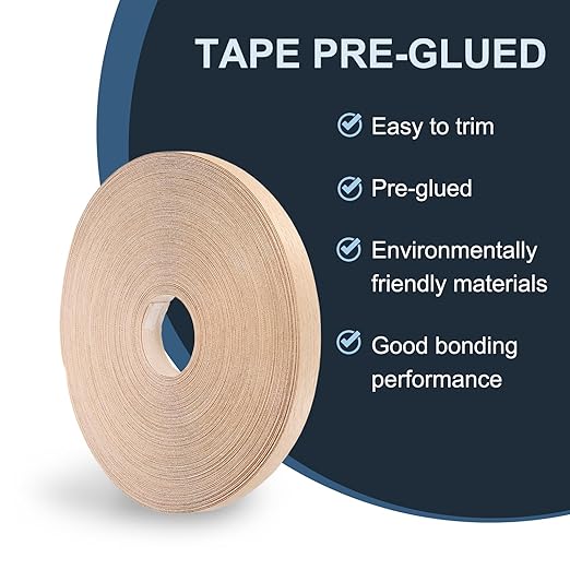 PATIKIL Red Oak Edge Banding, 1 Inch x 250 ft Wood Veneer Tape Pre-glued Flexible Plywood Edge Banding with Hot Melt Adhesive for Furniture Restoration