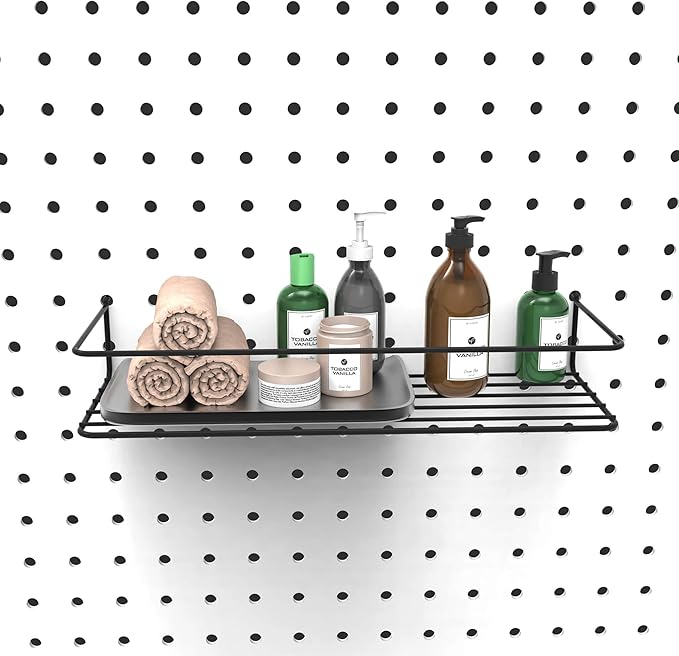 Pegboard Shelves, Peg Board Hooks, Organizer, for Storing A Variety of Tools, 4 Packs, Black