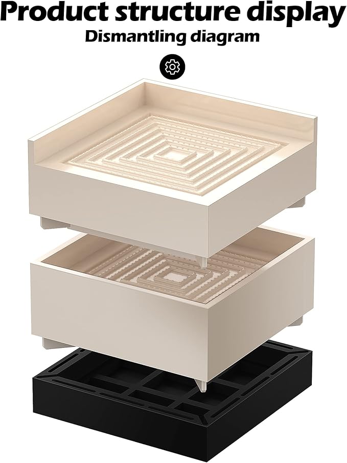 Furniture Risers, Tclouda Bed/Sofa/Desk/Table/Chair Leg/Fridge Lifts to 1.5, 3 and 4 in, Square Adjustable Risers Blocks for Extenders, Heavy Duty Supports Up to 1300 Lbs, 4 in-Apricot-Square