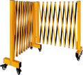 23FT Industrial Expandable Barricade Folding Security Gate with Wheels,Retractable Driveway Gate with Aluminum Fence