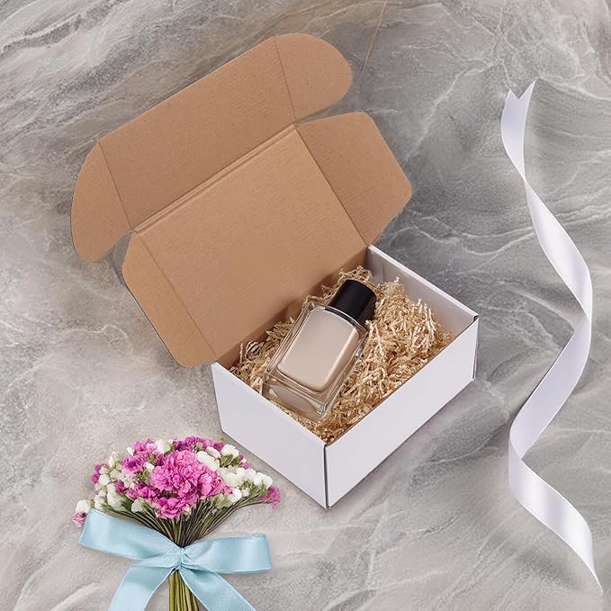 HORLIMER 9x6x4 Shipping Boxes Set of 30, White Corrugated Cardboard Mailer Box for Packing Small Business