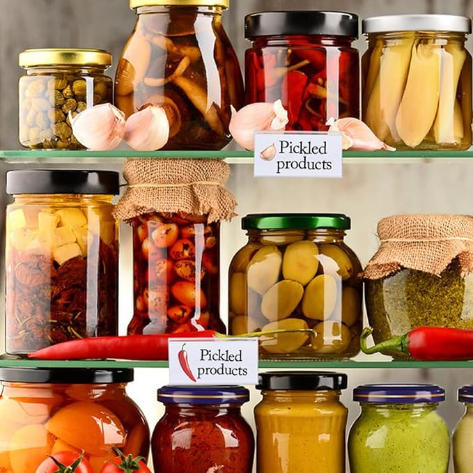 Glass Shelf Label Holders 40 pcs with Inserts fits Fits 3/8" Glass Shelving