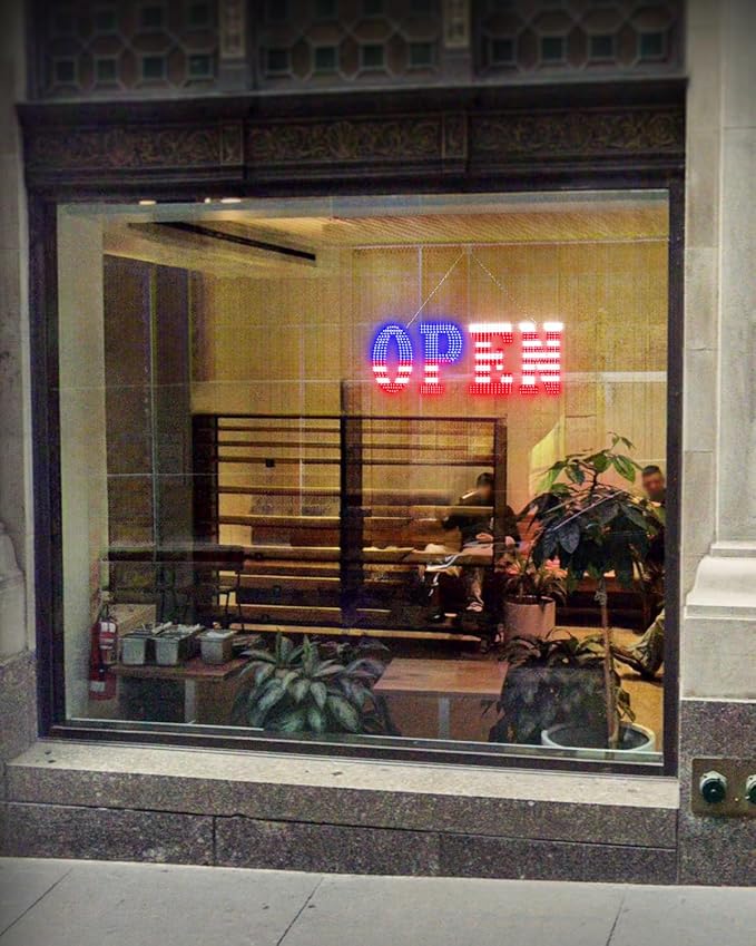 Open Sign for Business, 40"x14" Jumbo Open Sign with Timer and Remote Control, Dynamic Light Modes Led Signs for Storefront Window Bar Salon Cafes Retail Shops US Flag