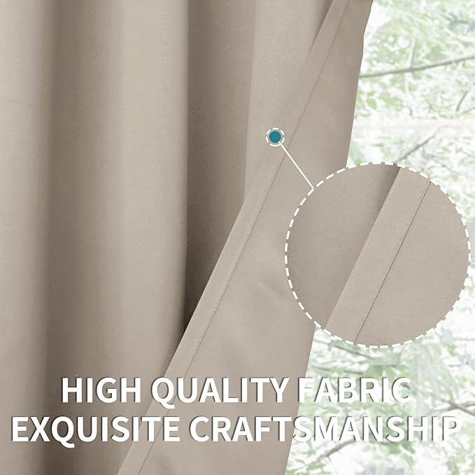BGment Sliding Door Curtain 96 Inch Length, Extra Wide Room Darkening Curtain for Living Room Thermal Insulated Privacy Noise Cancelling Room Divider Drape, 1 Panel, Camel, 120 Wide