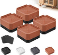 Furniture Risers Bed Risers - Rectangular Adjustable Block Riser for Raising 1.5-3 In. & 4.3 In. Beds, Tables, Sofas, Refrigerators, Washers - Up to 4,000 Pounds (Brown, One Layers 1.5inches)