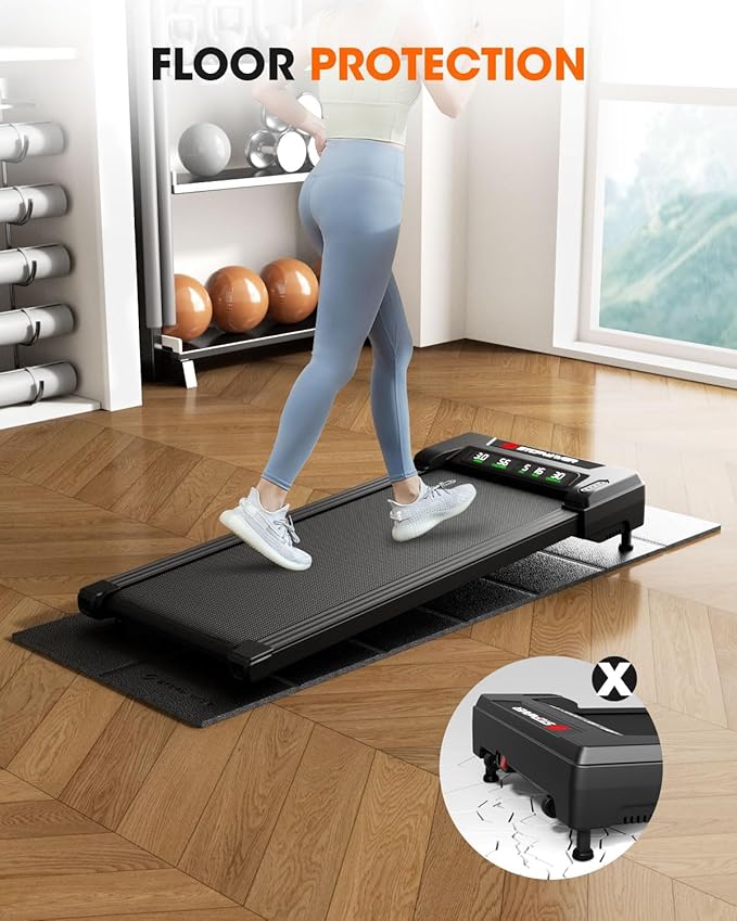 Walking Pad Mat for Carpet Floor, 68"x24", Treamill Mat for Hardwood Floors, High Density, 1/3 Thickness, Folable, Floor Protection for Bike, Elliptical, Treadmill