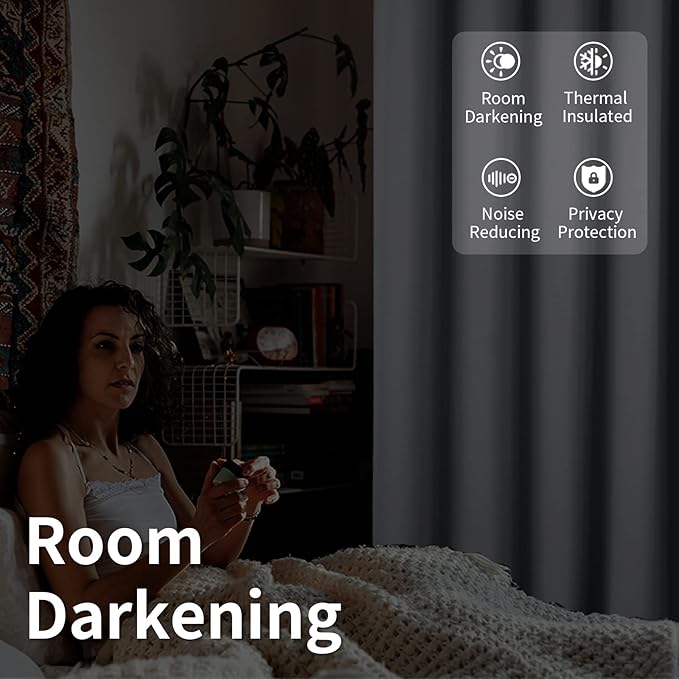 BGment Light Grey Sliding Door Curtain 120 Inch Long - Wide Room Darkening Room Divider Curtain for Bedroom Privacy Themral Insulated Grommet Room Separator Drape, 1 Panel, 100 X 120