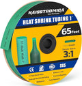 haisstronica 3:1 Heat Shrink Tubing, Shrink Ratio Adhesive Lined Marine Grade Heat Shrink Tube for Home, Automotive and Industrial (Green) 65FT 1inch