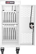 Laptop and Tablet Charging Cart, 16 Unit Device Mobile Charging Station for Chromebook, Tablet, Laptop, with Charging Port Screen Size Up to 16.3", Suitable for Office, Classroom, etc (Antique White)
