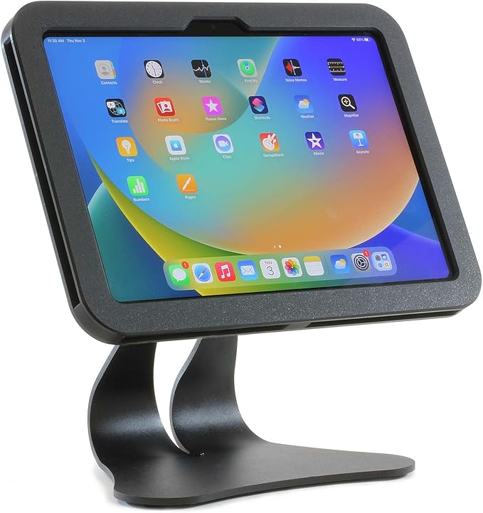 Thought Out EnCloz Steel Stand Anti-Theft Security Enclosure - Black - Made in USA - Compatible with Apple iPad Air 13 (M3), (M2)