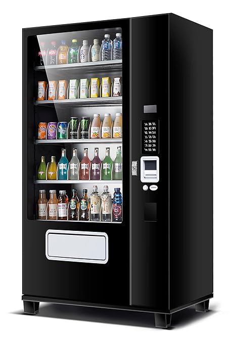 Refrigerated Beverage Vending Machine with Elevator Delivery Temp Control
