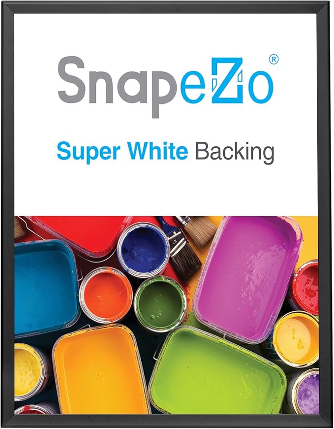 SnapeZo Poster Frame 24x30, Black, 1.25 Inch Aluminum Profile, Front-Loading Snap Frame, Wall Mounting, Professional Series