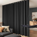 Room Divider Curtains Flexible Ceiling Tracks Set Curtain Track Ceiling Mount Blackout Curtain for Living Room Bedroom Ceiling Curtain Rod Privacy Dividers Panels W120 x H120 Black Drape & Black Rail