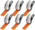BETCKEY - Continuous Length Labels Replacement for Brother DK-2210 (1.1 in x 100 ft), Compatible with Brother QL Label Printers [6 Rolls/Continuous Labels, Orange]
