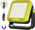 Masmejor 30W Rechargeable LED Work Light - 1500LM, IP44 Waterproof, Magnetic Base, 360° Rotating, 7 Modes for Auto Repair, Emergency, Garage, Camping & Outdoor