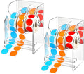 Geosar 2 Pcs Adjustable Label Dispenser 3 Disks Sticker Roll Holder Sticker Dispenser Clear Label Roll Holder Acrylic Tape Organizer Stand for Office Home Desktop
