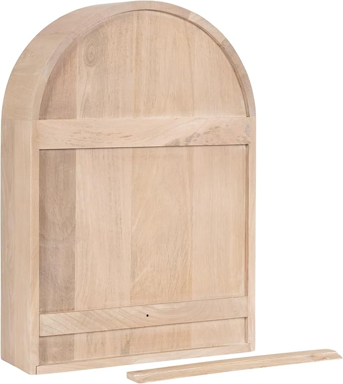 Kate and Laurel Arcott Modern Arched Wall Shelf, 18 x 26, Natural Wood, Transitional Arch Wall Shelves for Over-The-Toilet Storage or Entryway Storage Shelf