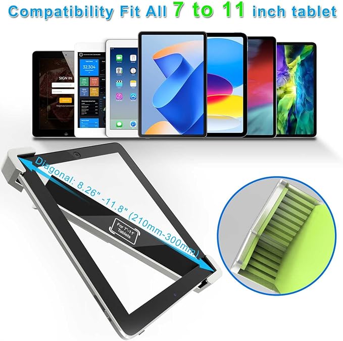 Anti-Theft Kiosk Desktop Stand for 7-11“ ipad Tablet, 360° Swivel Heavy Duty Aluminum Retail POS Business Tablet Mount with Security Lock, Compatible iPad 10th 9th 8th Gen iPad 10.9 10.2 9.7