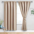 JIUZHEN Blackout Curtains for Bedroom - 60 Inch Extra Wide Thermal Insulated Room Darkening Privacy Soundproof Curtains for Living Room/Dorm Room, Set of 2 Panels, 60 x 72 inches, Beige