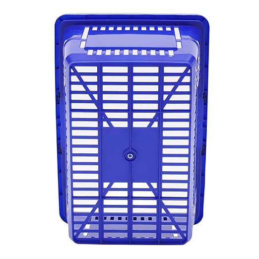 12Pcs Plastic Shopping Baskets with Handles, 18L/4.7Gal Durable Plastic Shopping Cart, Large Portable Grocery Basket for Retail Store, Supermarket, Blue