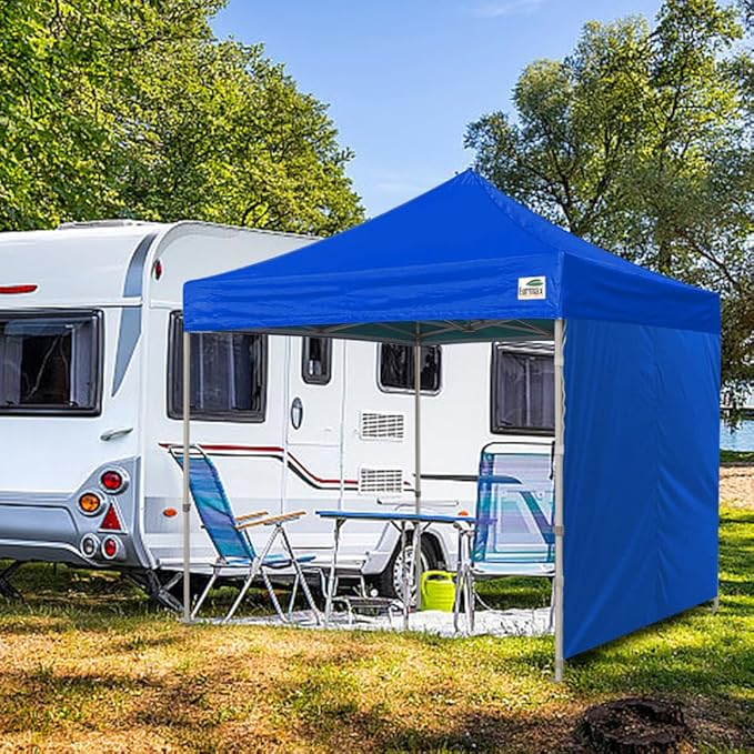 Eurmax USA 10FT Instant Canopy SunWall Pop Up Canopy Wall with Horizontal Strap ONLY,1 Pack Sidewall (Royal Blue)