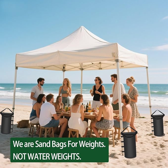 120 LBS Canopy Tent Weights Set of 4 Empty Sand Bags for Canopy Tent Legs, Heavy Duty 1680D Pop Up Canopy Sandbags for Outdoor Gazebos, Umbrellas, Pergolas, Sunshades & Patio Furniture